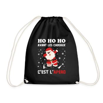 Père Noel avant les cadeaux c est l apéro - Sac de sport léger - noir - Devant