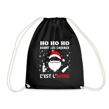 Père Noel avant les cadeaux c est l apéro 2 - Sac de sport léger - noir - Devant