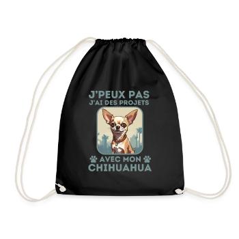 chien doux chihuahua 1 - Sac de sport léger - noir - Devant
