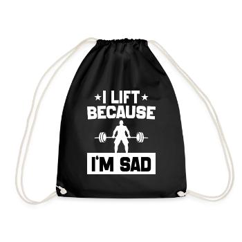 I Lift Because I'm Sad workout Joke motivation gym - Sac de sport léger - noir - Devant