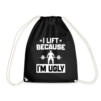 I Lift Because i'm Ugly Workout Motivation gym - Sac de sport léger - noir - Devant