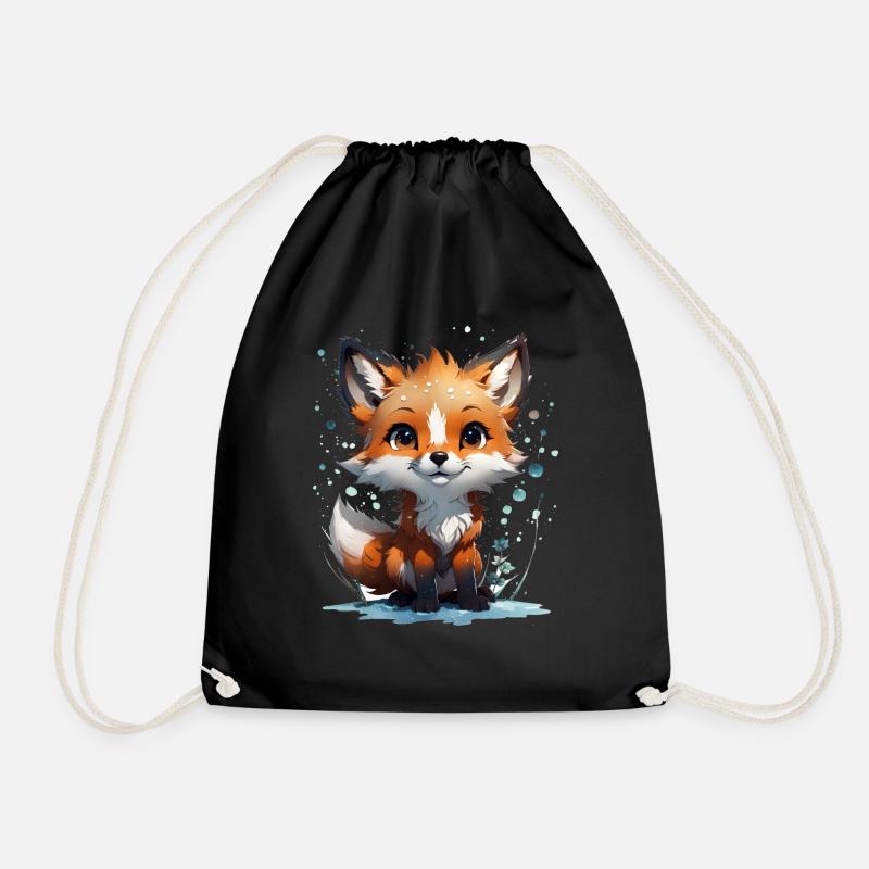 Kleiner süßer Fuchs - Turnbeutel - Schwarz