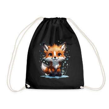 Kleiner süßer Fuchs - Turnbeutel - Schwarz - Vorne