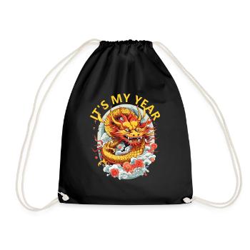 Year Of The Dragon Happy Chinese New Year 2024 - Turnbeutel - Schwarz - Vorne