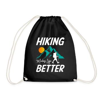 Hiking Makes Life Better - Turnbeutel - Schwarz - Vorne