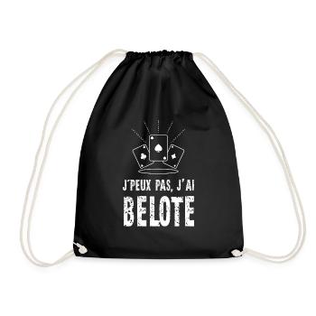 Jeu de cartes poker belote - Sac de sport léger - noir - Devant