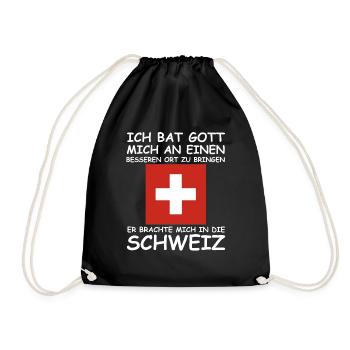 Ich bat Gott mich an einen besseren Ort zu bringen - Turnbeutel - Schwarz - Vorne