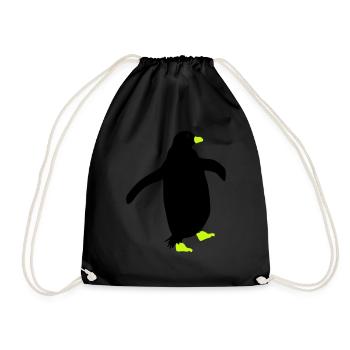 pinguin silhouette - Turnbeutel - Schwarz - Vorne