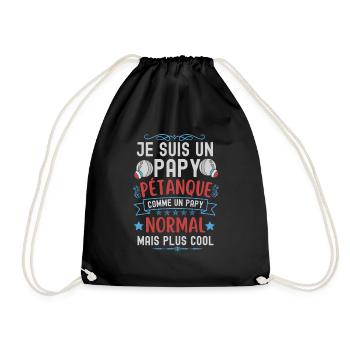 Papy pétanque - Sac de sport léger - noir - Devant