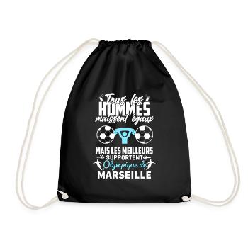 Supporter équipe de Marseille football - Sac de sport léger - noir - Devant