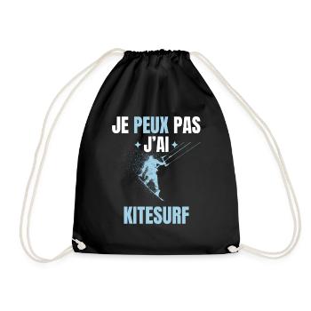je peux pas j'ai kitesurf - Sac de sport léger - noir - Devant