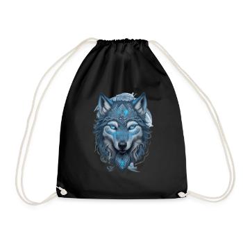 Wolf mit keltischen Mustern - Turnbeutel - Schwarz - Vorne