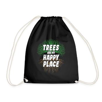 Trees Are My Happy Place - Drawstring Bag - black - Front