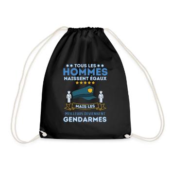 Homme de loi gendarme - Sac de sport léger - noir - Devant