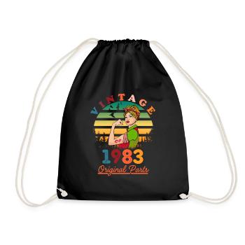 Vintage 1983 - Drawstring Bag - black - Front