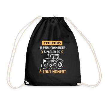 Humour tracteur agricole - Sac de sport léger - noir - Devant