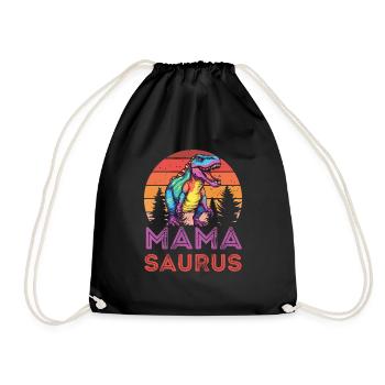 Mama saurus - Drawstring Bag - black - Front