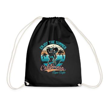 ENJOY THE SUMMER SURFER GIRL - Drawstring Bag - black - Front