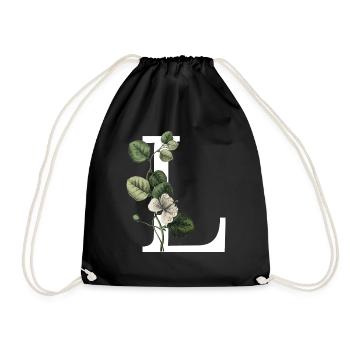 lettre l botanique vert - Sac de sport léger - noir - Devant