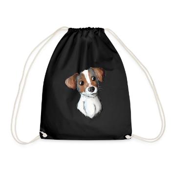 Jack Russell Pattern - Turnbeutel - Schwarz - Vorne