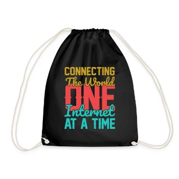 Connecting the World - Drawstring Bag - black - Front