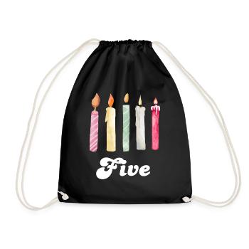 5e anniversaire bougie - Sac de sport léger - noir - Devant