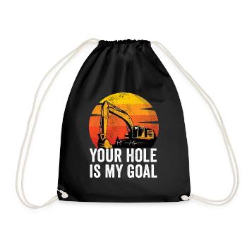 Excavator Construction Worker - Drawstring Bag - black - Front