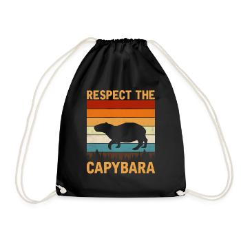Capybara - Turnbeutel - Schwarz - Vorne