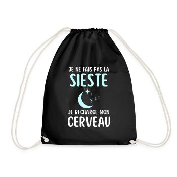 Humour sieste dormeur dormeuse - Sac de sport léger - noir - Devant