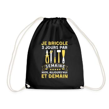 Je bricole trois jours par semaine - Sac de sport léger - noir - Devant