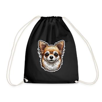 Chihuahua - Drawstring Bag - black - Front