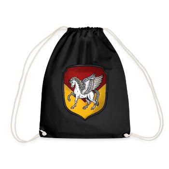 Coat of arms silver Pegasus - Drawstring Bag - black - Front