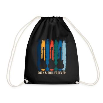 Guitare Vintage Rétro Musiciens Guitaristes Electrique - Sac de sport léger - noir - Devant
