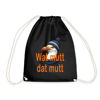 Wat mutt dat mutt - Turnbeutel - Schwarz - Vorne