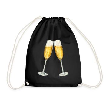 Bocaux à vin mousseux - Sac de sport léger - noir - Devant