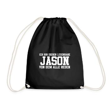 Jason Name Design - Turnbeutel - Schwarz - Vorne