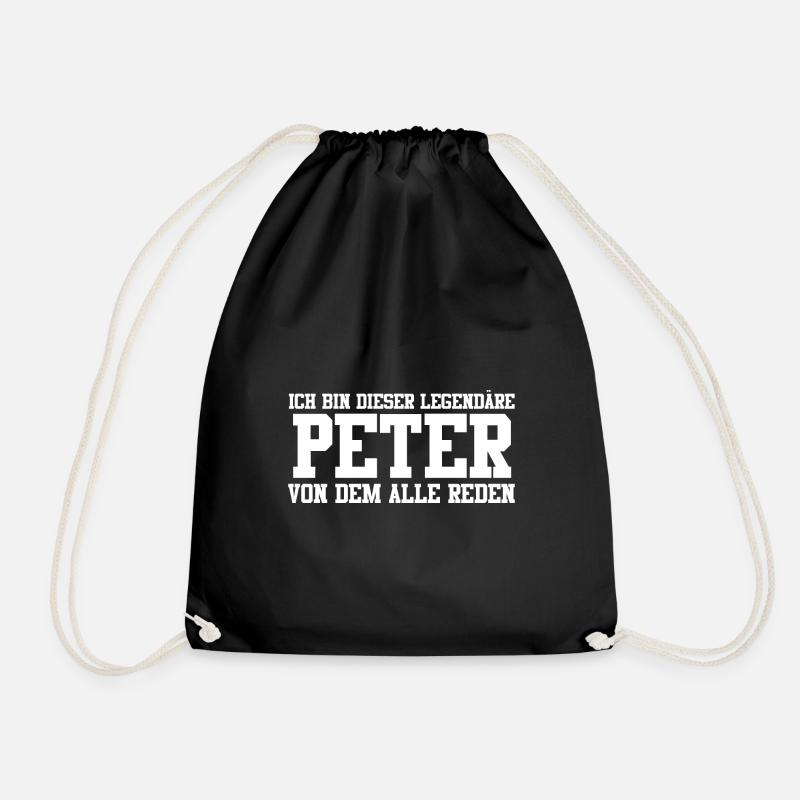 Peter Name Design - Turnbeutel - Schwarz