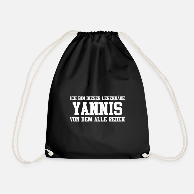 Yannis Name Design - Turnbeutel - Schwarz