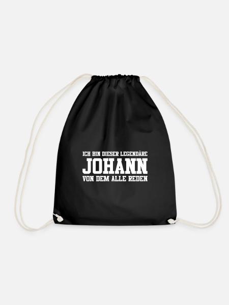 Johann Name Design - Turnbeutel - Schwarz