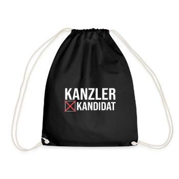 Bundestag Bundestagswahl Kanzler Kandidat - Turnbeutel - Schwarz - Vorne