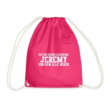 Jeremy Name Design - Turnbeutel - Fuchsia - Vorne