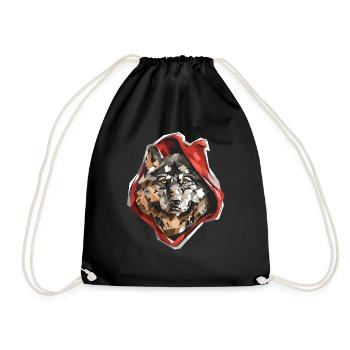 Animal Red Ridin Wolf Pun Graphic Design - Drawstring Bag - black - Front