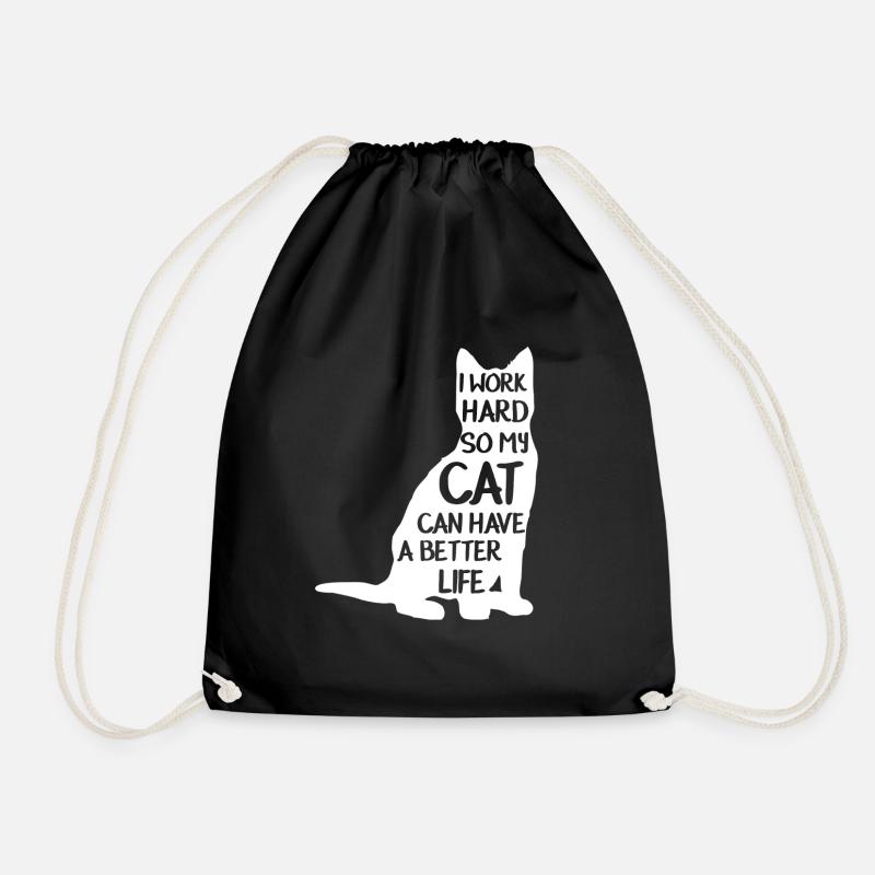 katze mit spruch - Turnbeutel - Schwarz