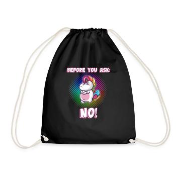 Before you ask: No! - Drawstring Bag - black - Front
