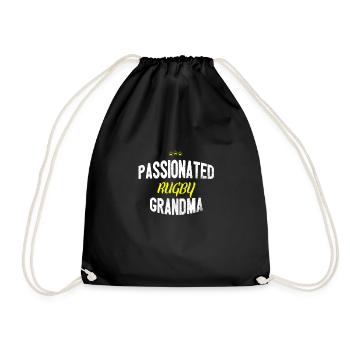 Distressed - PASSIONATED RUGBY GRANDMA - Turnbeutel - Schwarz - Vorne