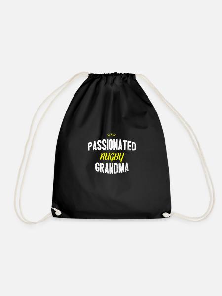 Distressed - PASSIONATED RUGBY GRANDMA - Turnbeutel - Schwarz
