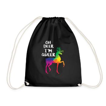 Oh Deer, je suis Queer Gay Lesbienne LGBT arc-en-Fierté - Sac de sport léger - noir - Devant