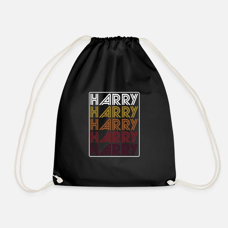 Harry Retro Wordmark Pattern - Turnbeutel - Schwarz