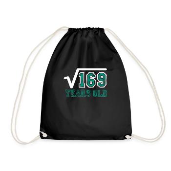 Square Root of 169 Tee Shirt 13th Birthday - Drawstring Bag - black - Front