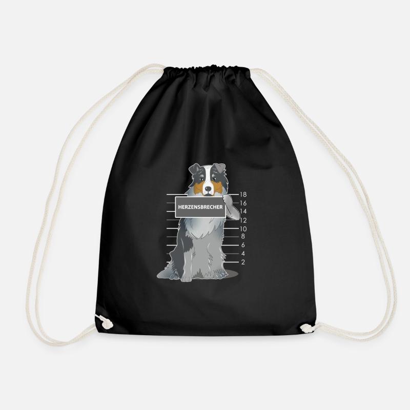 Australian Shepherd Herzensbrecher Hund Geschenk - Turnbeutel - Schwarz